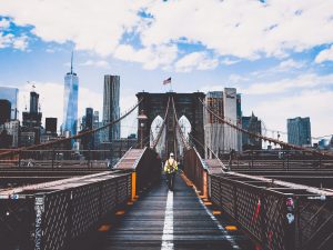 Walking on Bridge at New York